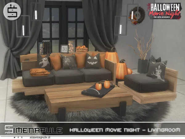 Alpha Halloween Movie Night by simenapule - The Sims 4 Custom Content