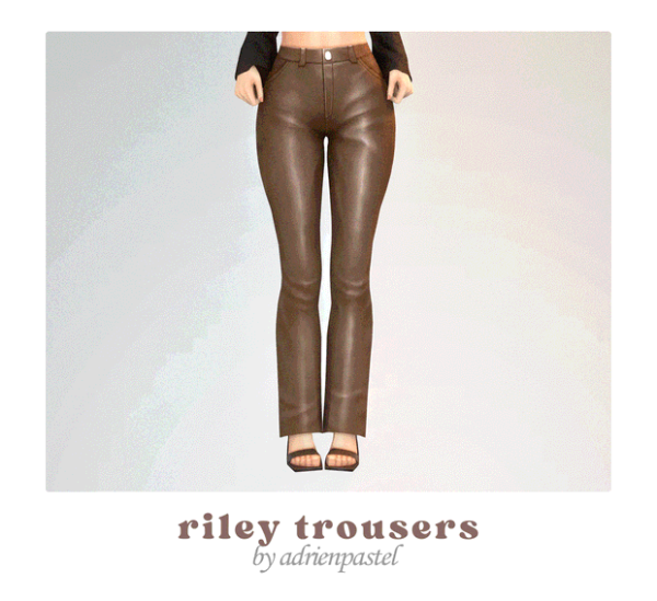 Maxis Match Riley Leather Trousers (Updated) by simsfinds - The Sims 4 Custom Content