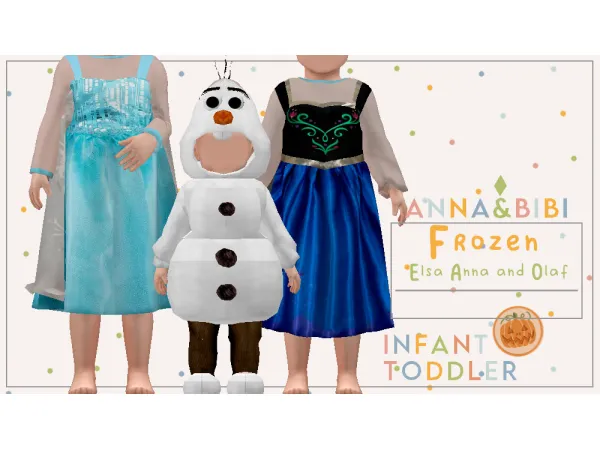 Mix Elsa Anna and Olaf_Halloween 2024 [AnnaBibi] - The Sims 4 Custom Content