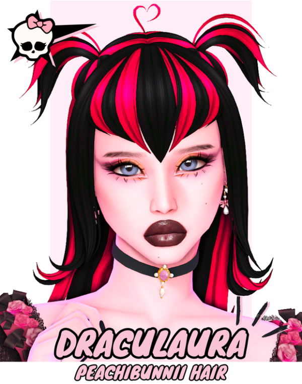 Maxis Match Draculaura Hair by simsfinds - The Sims 4 Custom Content