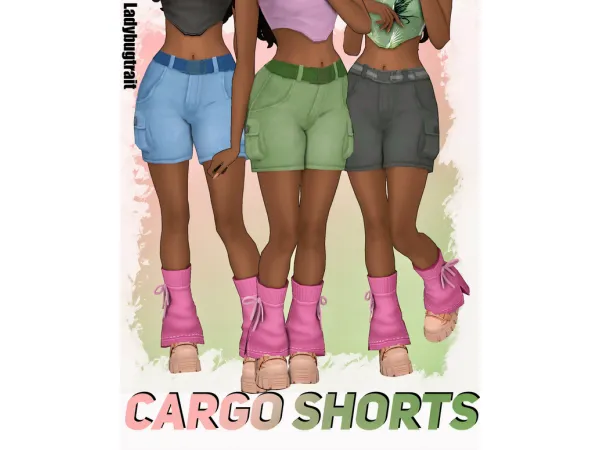 Maxis Match Cargo short by Ladybugtrait - The Sims 4 Custom Content