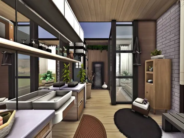 Maxis Match Modern Natural Bathroom 1 by RaySims9 - The Sims 4 Custom Content