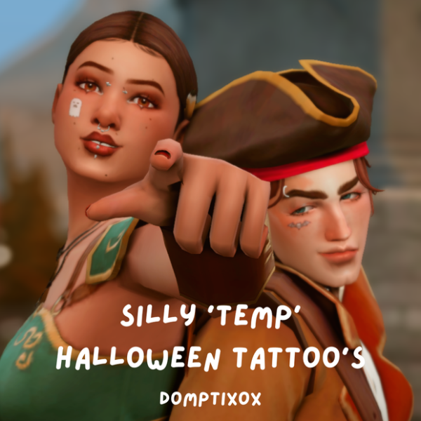 Mix [Domptixox] Silly little halloween tattoo's by simsfinds - The Sims 4 Custom Content