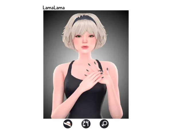 Maxis Match Hair Jeni by LamaLama - The Sims 4 Custom Content
