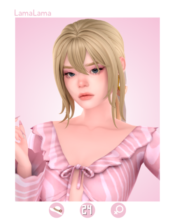Maxis Match Hair Zowie by lama_lama - The Sims 4 Custom Content