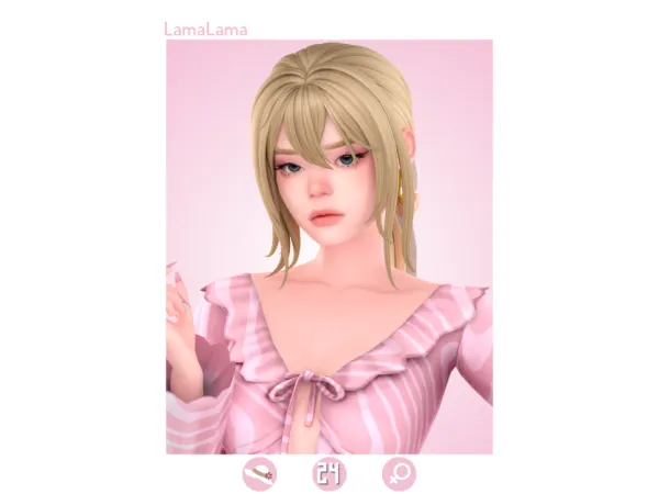 Maxis Match Hair Zowie by LamaLama - The Sims 4 Custom Content