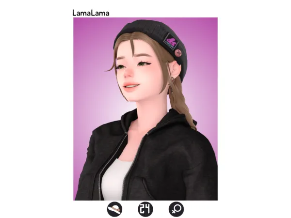 Maxis Match Hair Wanda by LamaLama - The Sims 4 Custom Content