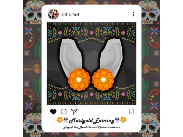 Maxis Match Marigold Earring by Aithsims - The Sims 4 Custom Content