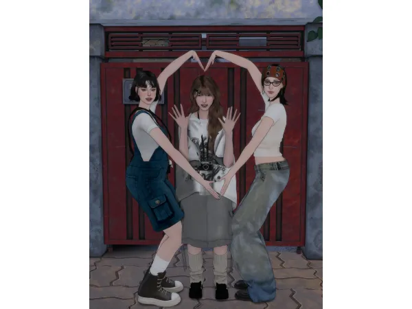 Mix [charonroqiqi]三人行Friends) - The Sims 4 Custom Content