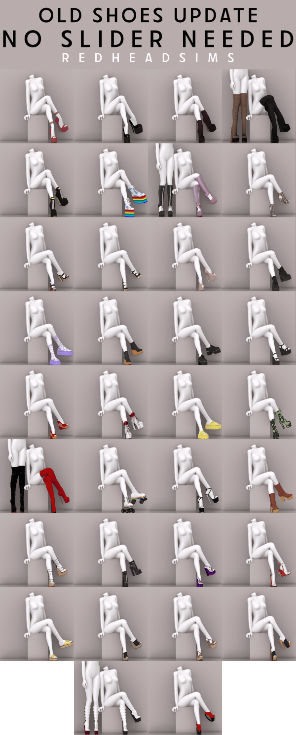 Alpha OLD SHOES UPDATE by redheadsims - The Sims 4 Custom Content