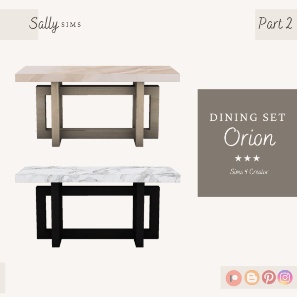 Alpha Dining ORION (Part2) by sally4sims - The Sims 4 Custom Content