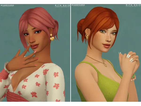 Maxis Match RITA HAIR by candysims - The Sims 4 Custom Content