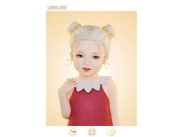 Maxis Match Hair Cathleen by LamaLama - The Sims 4 Custom Content