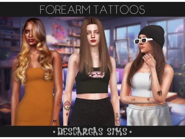 Mix Forearm Tattoos - The Sims 4 Custom Content