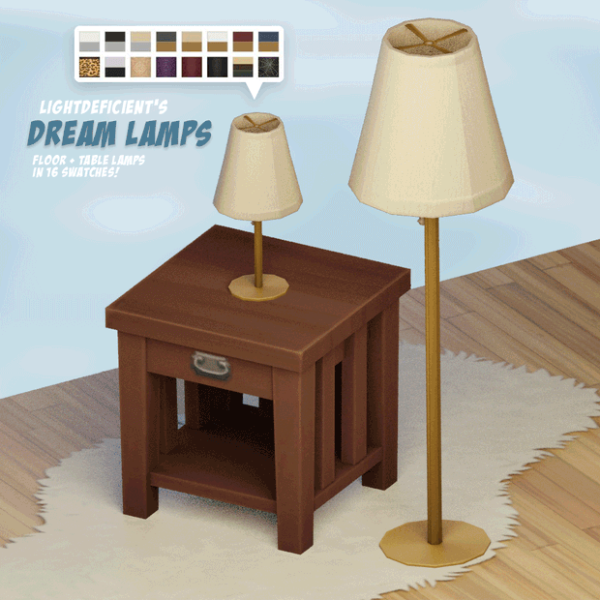 Maxis Match Dream Lamps (Floor Table Lamp) by simsfinds - The Sims 4 Custom Content