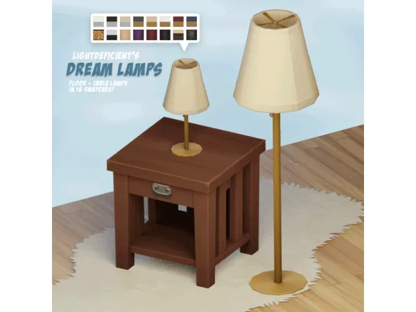 Maxis Match Dream Lamps (Floor Table Lamp) by LightDeficient - The Sims 4 Custom Content