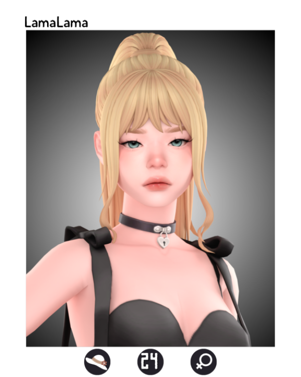 Maxis Match LamaLama Hair Luna by simsfinds - The Sims 4 Custom Content