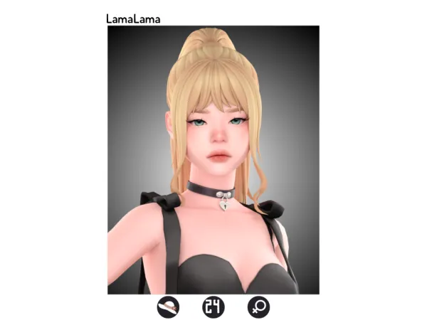 Maxis Match LamaLama Hair Luna - The Sims 4 Custom Content