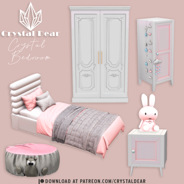 Alpha Crystal Bedroom by simsfinds - The Sims 4 Custom Content