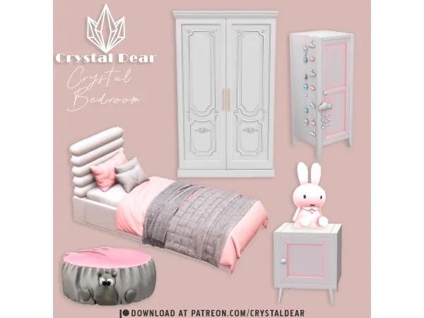 Alpha Crystal Bedroom by crystaldear - The Sims 4 Custom Content