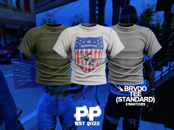 Alpha POPPIN BRVDO Tee Standard Version - The Sims 4 Custom Content