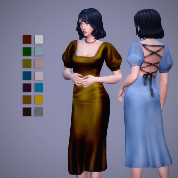Maxis Match Eloise Velvet Dress by simsfinds - The Sims 4 Custom Content