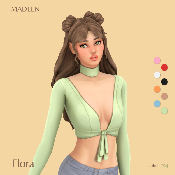 Maxis Match Flora Top by madlensims - The Sims 4 Custom Content