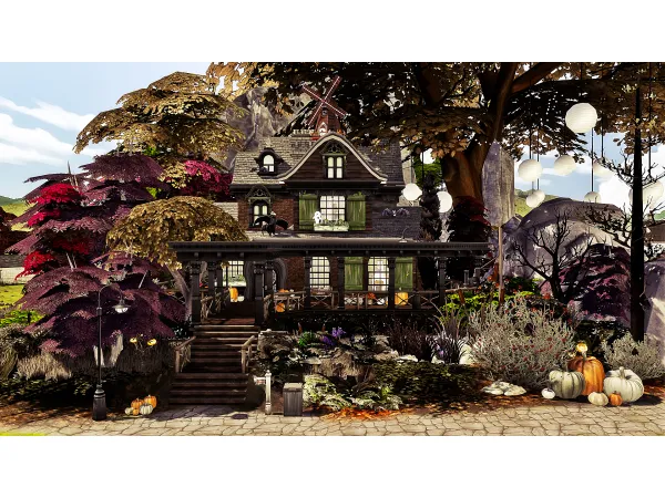 Mix Mysterious house Halloween by Danuta720 - The Sims 4 Custom Content