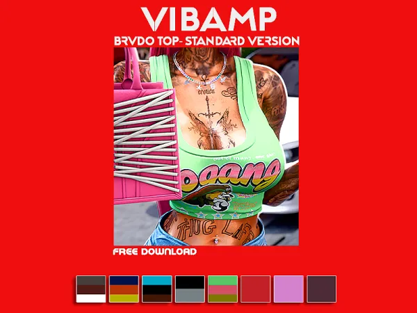 Alpha VIBAMP BRVDO Top Standard Version - The Sims 4 Custom Content