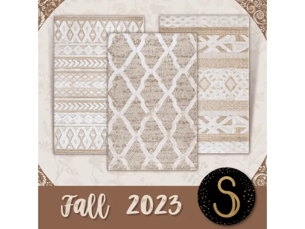 Alpha Fall 2023 Natural Rugs by Sims4Luxury - The Sims 4 Custom Content