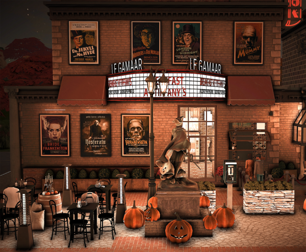 Alpha VINTAGE HORROR MOVIE POSTERS by simsfinds - The Sims 4 Custom Content