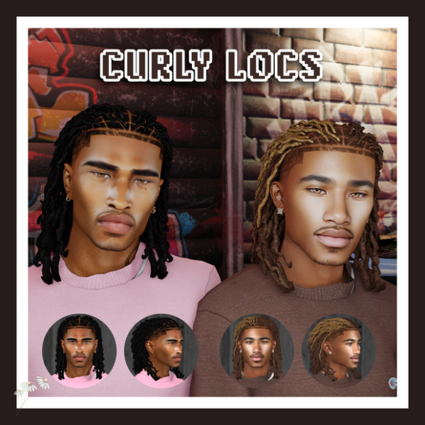 Alpha CURLY LOCS by simsfinds - The Sims 4 Custom Content