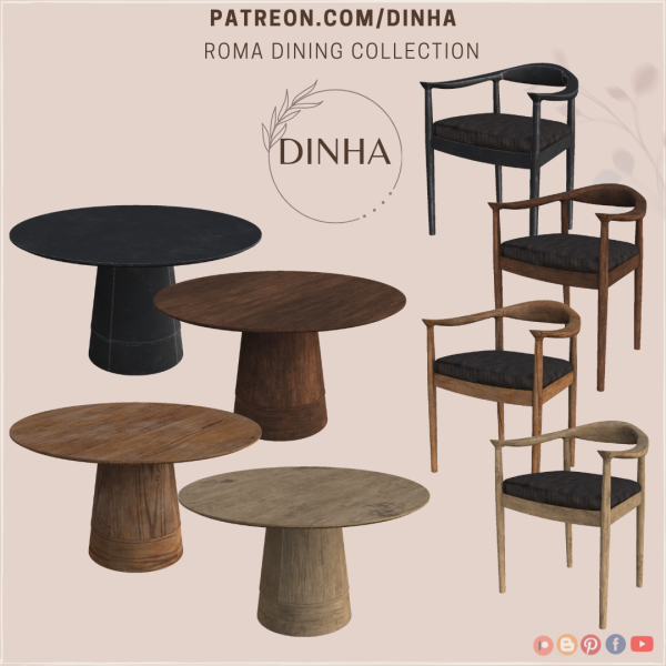 Alpha Roma Dining Collection by dinhagamer - The Sims 4 Custom Content