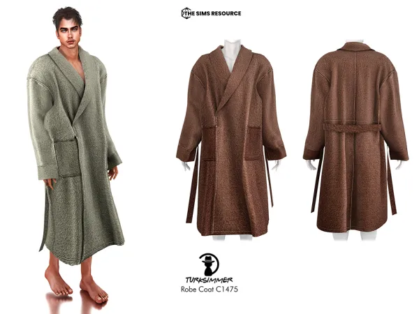 Alpha Robe Coat C1475 by turksimmer - The Sims 4 Custom Content