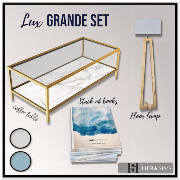 Alpha Lux grande living set by herasims4 - The Sims 4 Custom Content