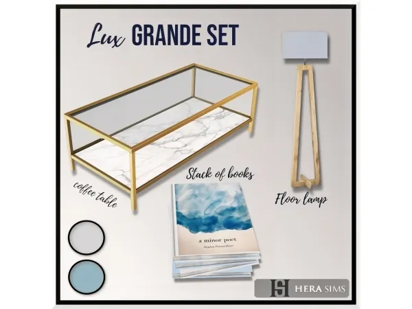 Alpha Lux grande living set - The Sims 4 Custom Content