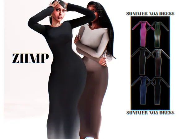 Maxis Match Summer NOA BodyCon Dress by ziimp - The Sims 4 Custom Content