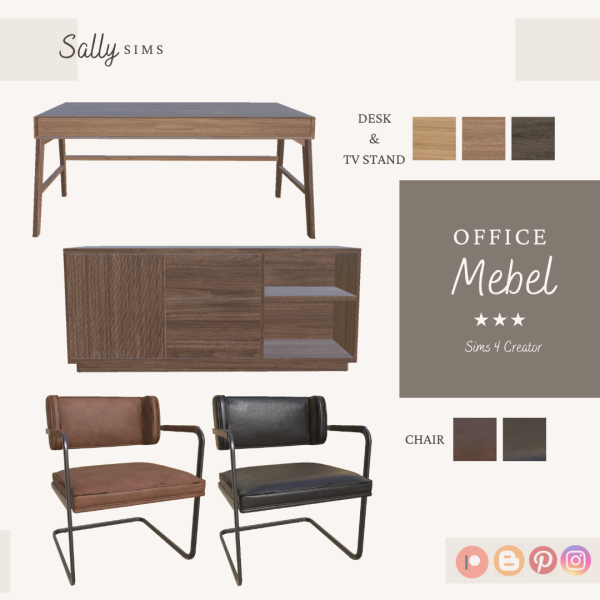 Alpha Office MEBEL by sally4sims - The Sims 4 Custom Content