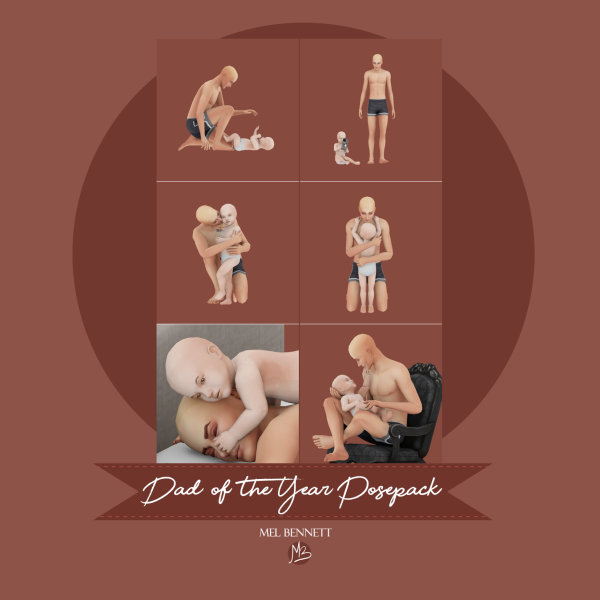 Mix Dad of The Year Posepack by melbennett - The Sims 4 Custom Content
