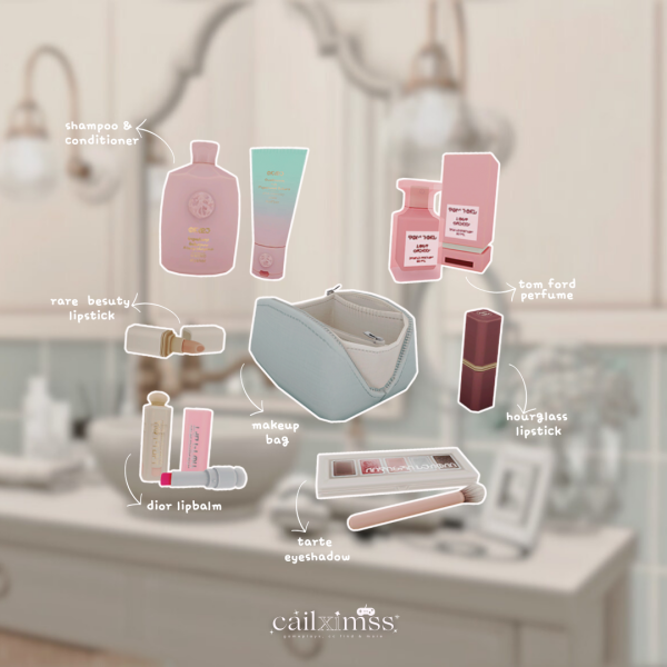 Maxis Match vanity essentials set chic cosmetics by simsfinds - The Sims 4 Custom Content
