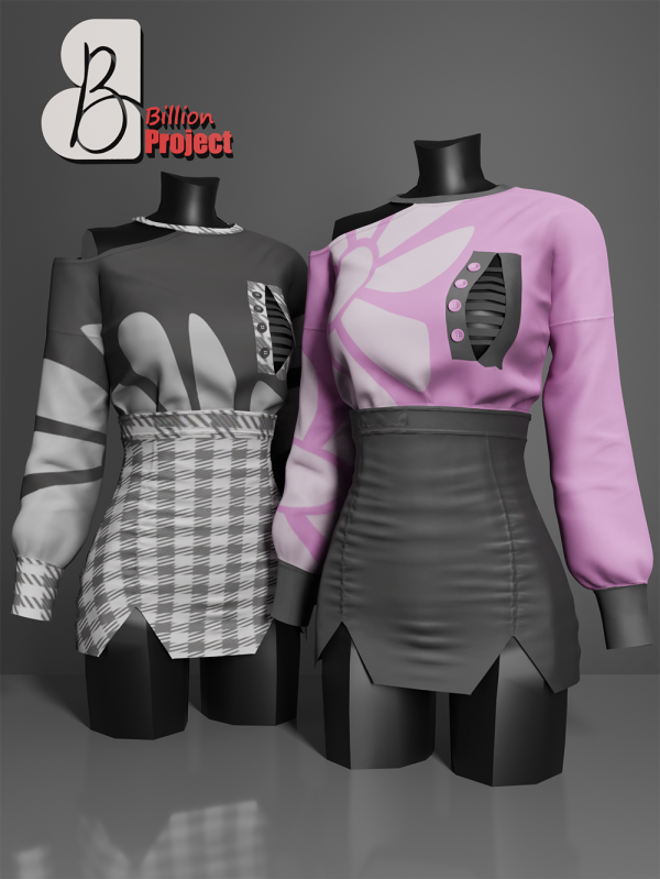 Alpha BillionProject Lida Outfit SET by billion_project666 - The Sims 4 Custom Content