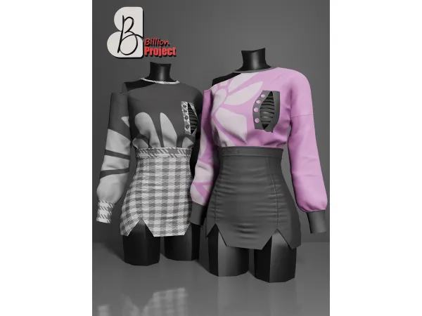 Alpha BillionProject Lida Outfit SET - The Sims 4 Custom Content