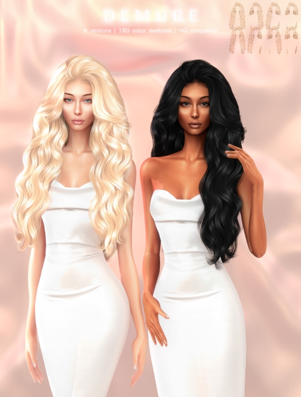 Alpha Demure Hairstyle by greenteahoney - The Sims 4 Custom Content