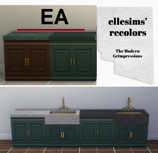 Maxis Match Recolor Life Death Grim Countertops Sink by simsfinds - The Sims 4 Custom Content