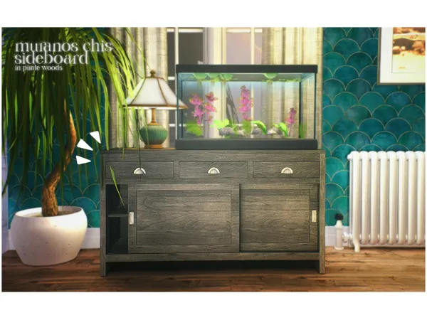 muranos chis sideboard in pirate woods (and og textures in pirate wood tones - The Sims 2 Custom Content