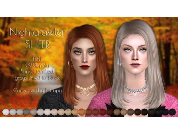 4t2 Nightcrawler Sheer Hair - The Sims 2 Custom Content