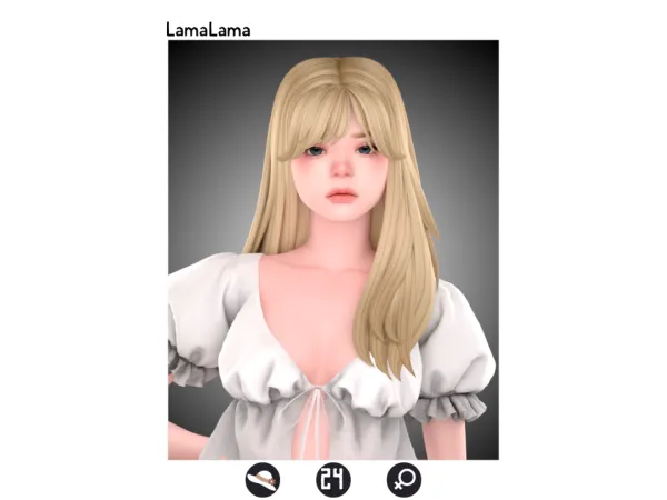 Maxis Match Hair Daina by LamaLama - The Sims 4 Custom Content