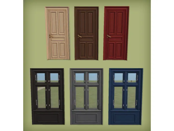 HARRIE The Apartment Copenhagen Window Single Door for - The Sims 2 Custom Content