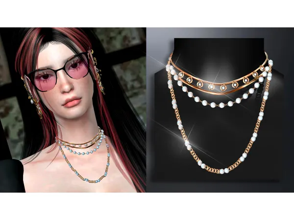 Alpha Celeste necklace set nc034 V2 by Mydarling20 - The Sims 4 Custom Content