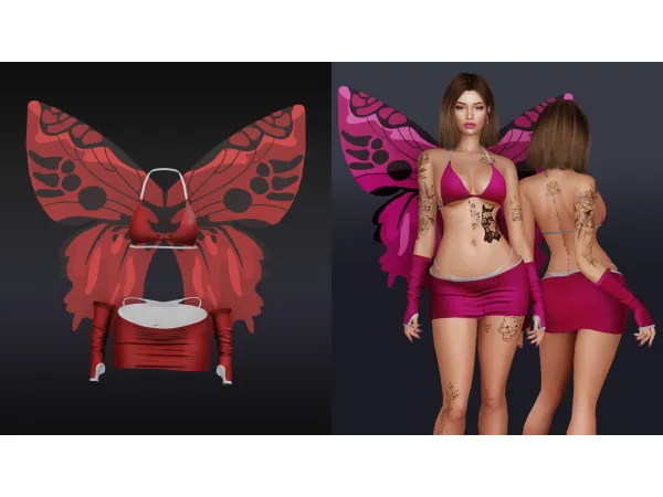 Alpha Sexy Butterfly by Beto - The Sims 4 Custom Content